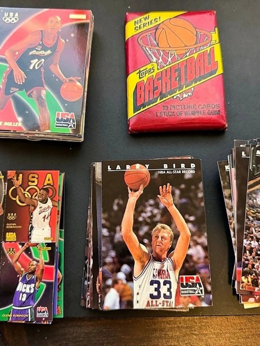 Mixture of Baseball and Basketball Cards from the 80s and 90s